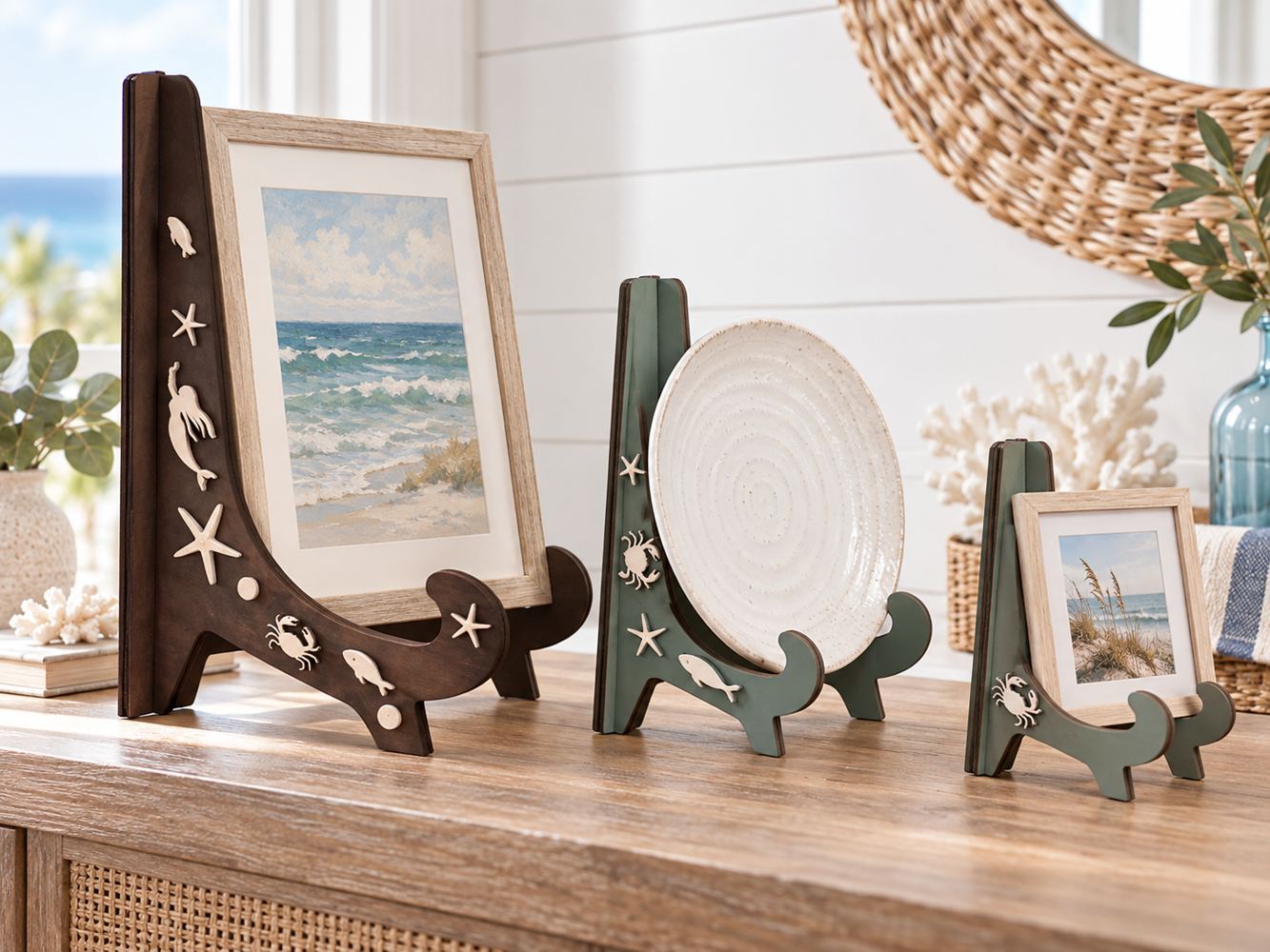 Crafted coastal display pieces